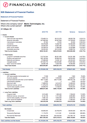 S2S Statement of Financial Position